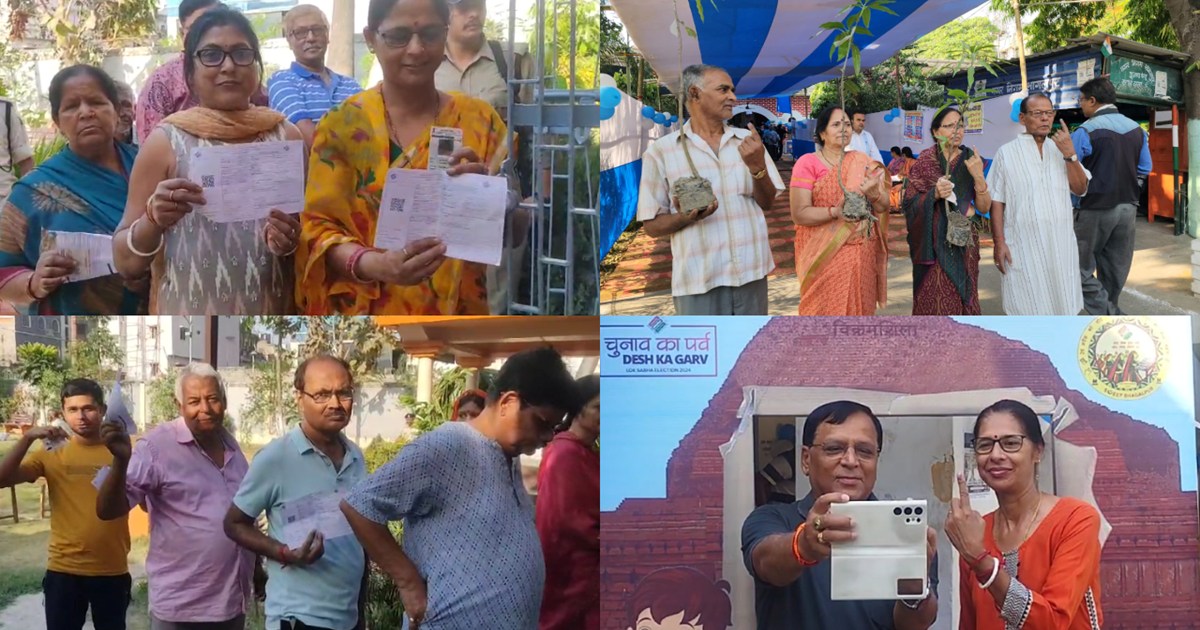 There was a long queue of voters in Bhagalpur early in the m