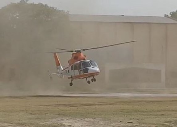 Amit Shah's helicopter, which came to campaign for Giriraj S