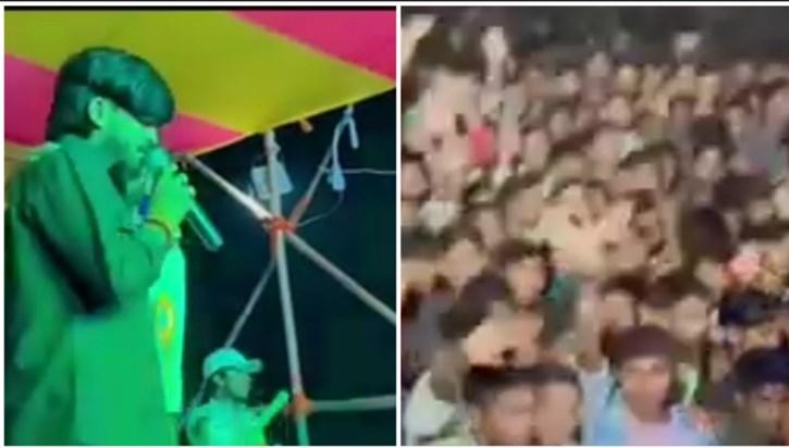Chaos in Ashish Lal Yadav's cultural program in Jamui, many Chaos in Ashish Lal Yadav's cultural program in Jamui, many