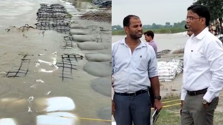  Kosi swelled after heavy rains, DM inspected the entire are