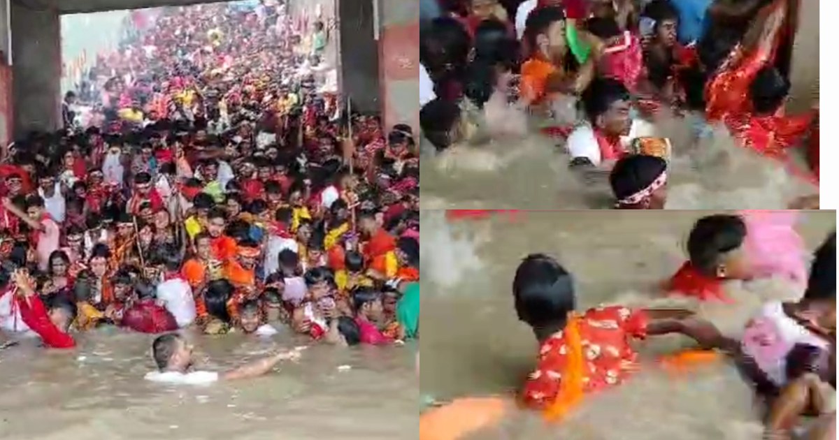 Crowd became uncontrollable during Ganga bath in Bhagalpur, 
