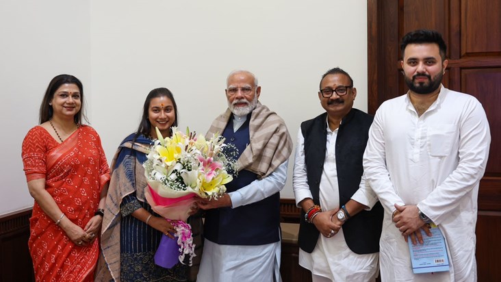 Mp samvbavi choudhary meets pm modi 