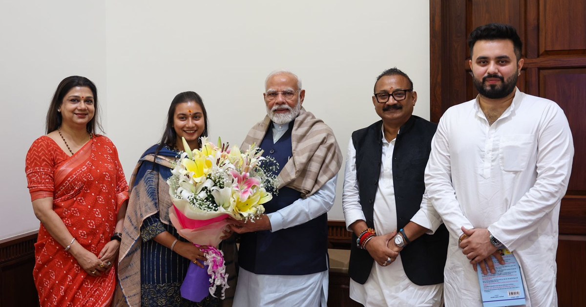 Mp samvbavi choudhary meets pm modi 