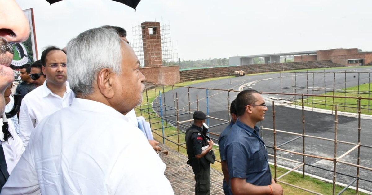 CM Nitish inspected the construction work of Rajgir sports c