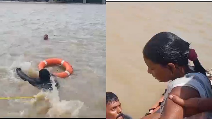 While taking a selfie, a police constable candidate fell int While taking a selfie, a police constable candidate fell int