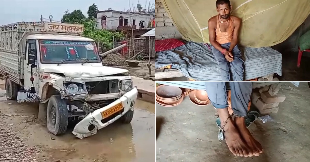 When a pickup driver hit a young man and a buffalo, the vill