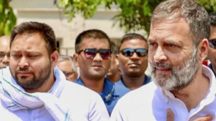 'Voter Adhikar Yatra' ke dauran Makhana ke kheton mein pahun