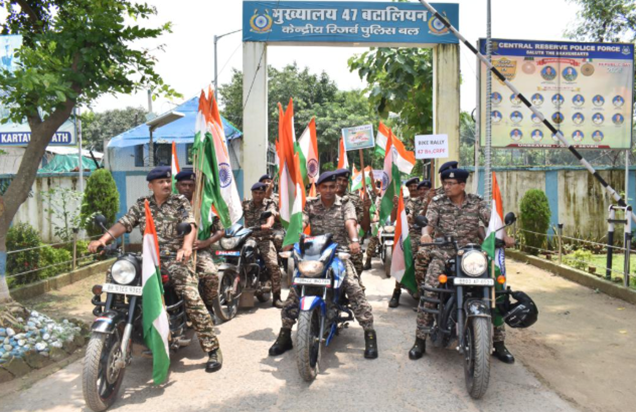 47 Battalion CRPF ki bhavya tiranga bike rally ka aayojan, d
