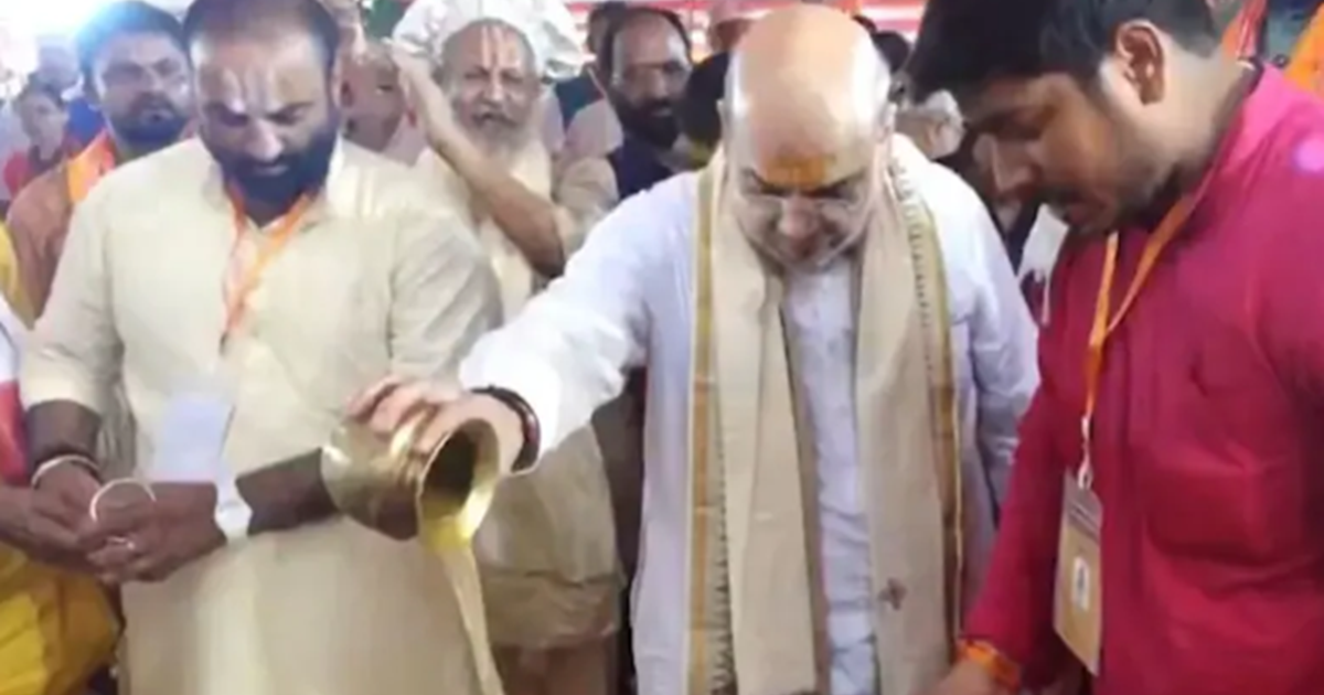 Sitamarhi Janki Mandir : Baarish ke beech Gruhmantri Shah ne