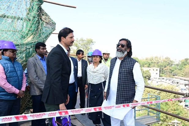 CM Soren Surprise inspection Ranchi Flyover 