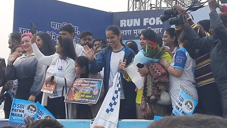 Marathon on the streets of Patna against drug addiction, bad Marathon on the streets of Patna against drug addiction, bad