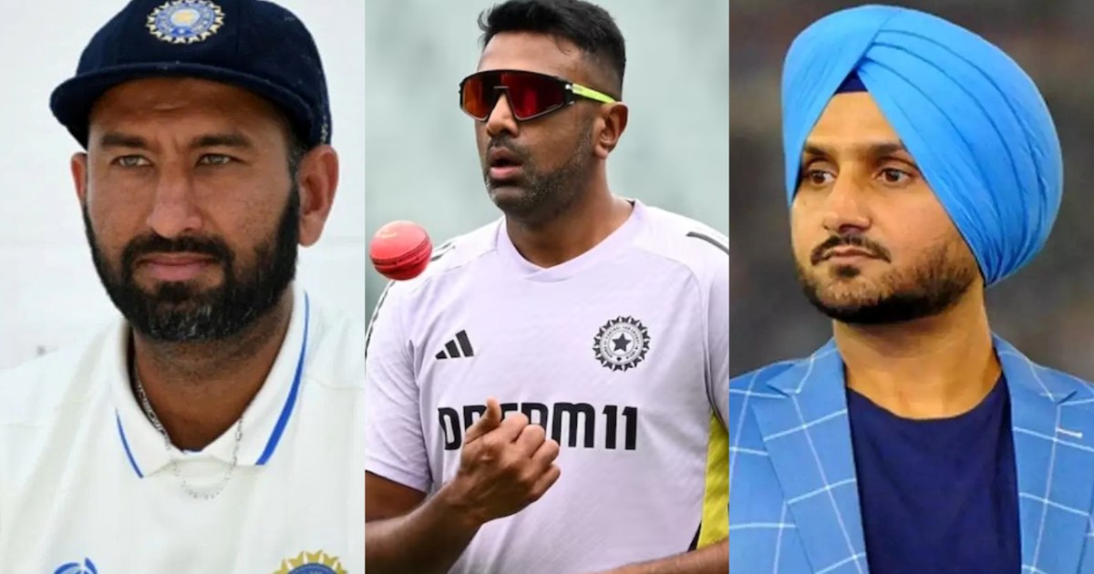 Pujara-Harbhajan's reaction on Ashwin's retirement announcem