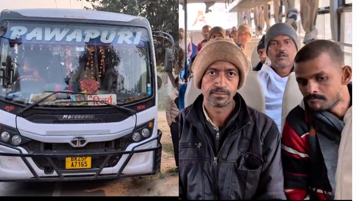 The bus returning from the wedding was stopped and the weddi