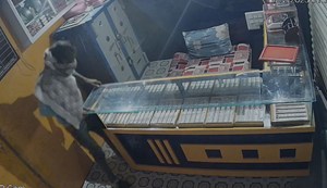 CCTV footage of thieves stealing their belongings from the shop within minutes...