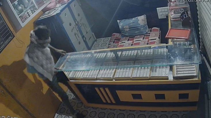 CCTV footage of thieves stealing their belongings from the s