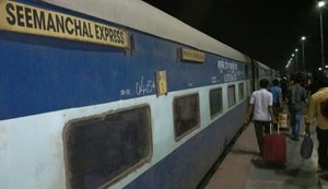 Stone pelting and firing on the Simanchal Express.