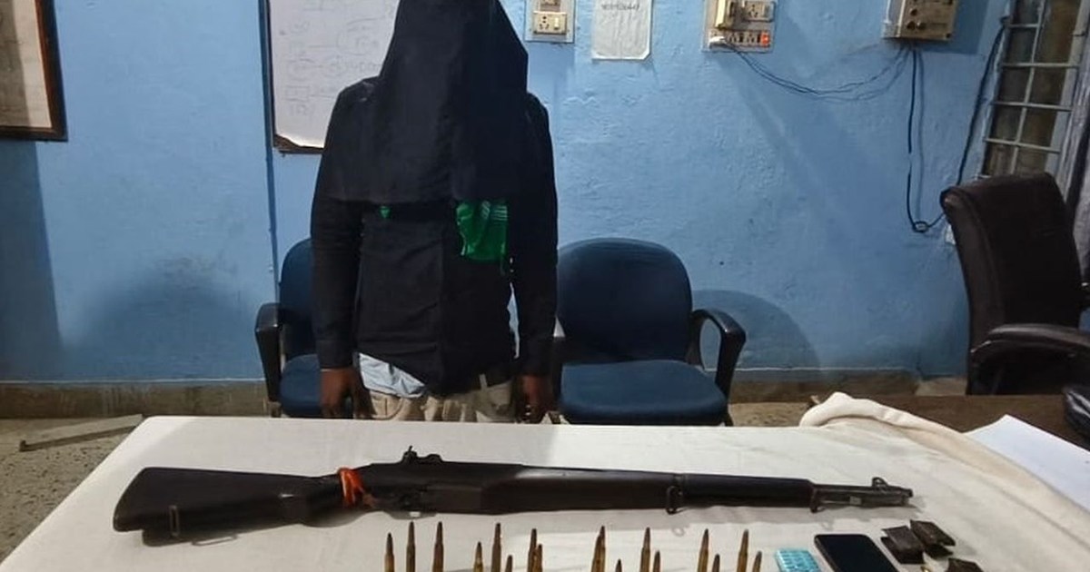 The criminal was caught by the police before he could carry 