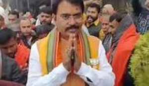 BJP's new state president Sanjay Saraogi arrived in Patna with a convoy of 151 vehicles.