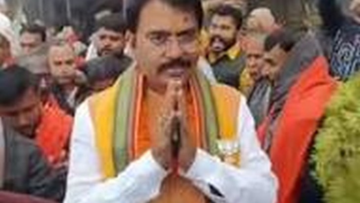 BJP's new state president Sanjay Saraogi arrived in Patna wi