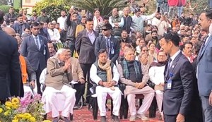 The BJP's working president paid tribute on his father's 20th death anniversary.