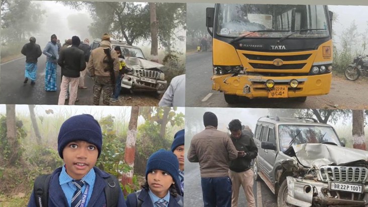 Fog increases danger! Children injured in school bus acciden