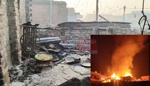 Several families' homes were destroyed in a massive fire in West Champaran.