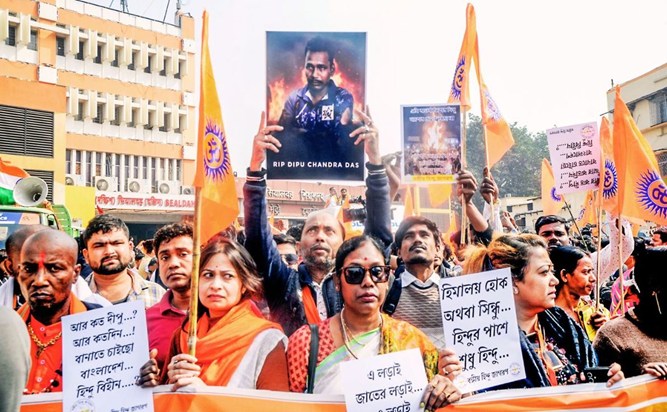 Protest marches held in West Bengal against the violence in 