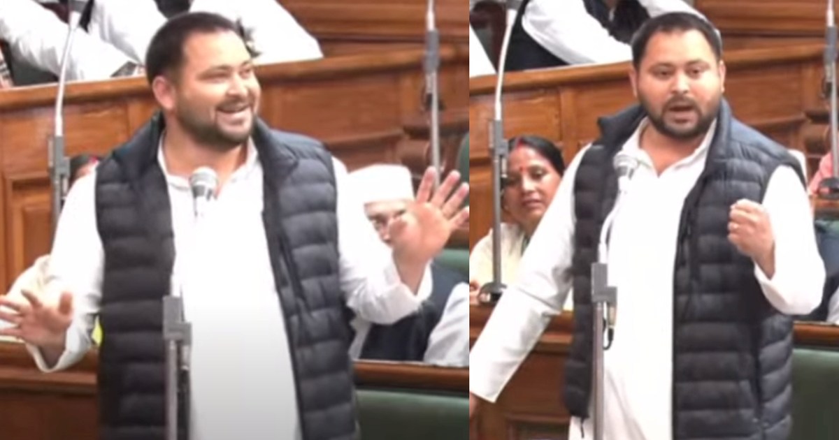 In the packed house, Tejashwi asked CM Nitish a question, 'W