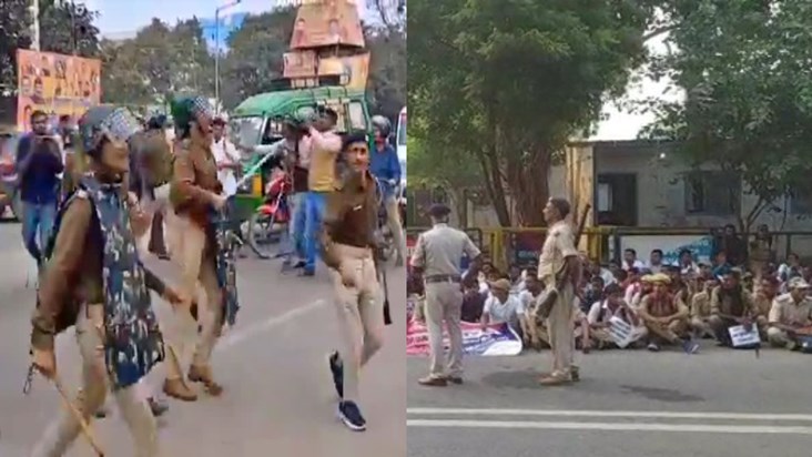 Gram Raksha Dal beaten in Patna, created ruckus outside BJP Gram Raksha Dal beaten in Patna, created ruckus outside BJP