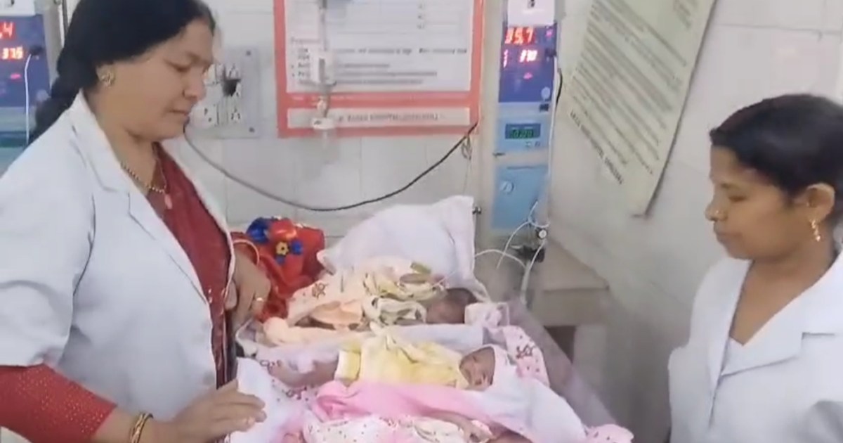 A woman gave birth to three children at the same time in Gop