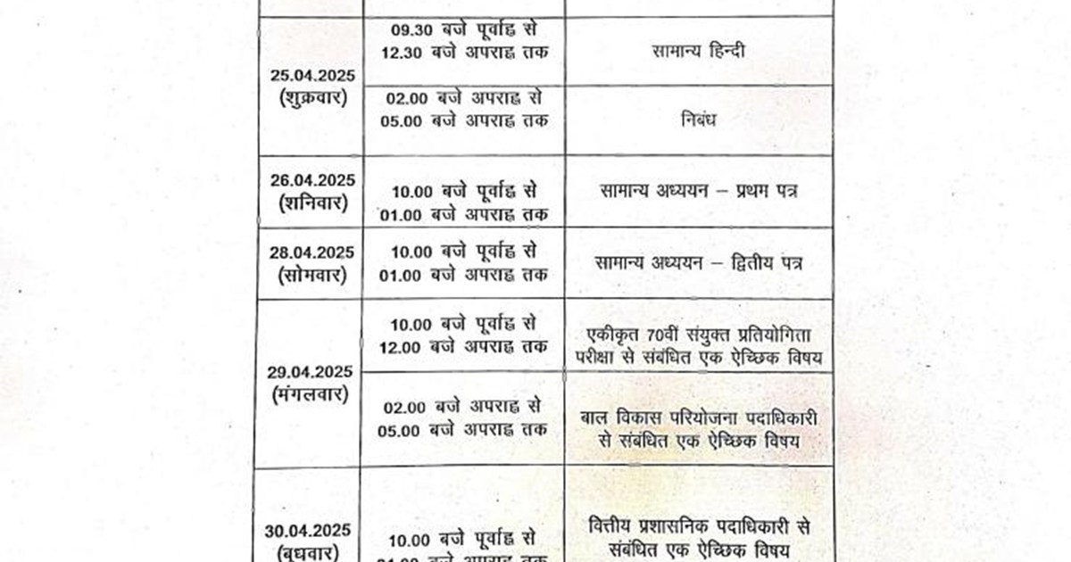 Bpsc ne jari kiya men's priksha ki tithi ki ghoshna