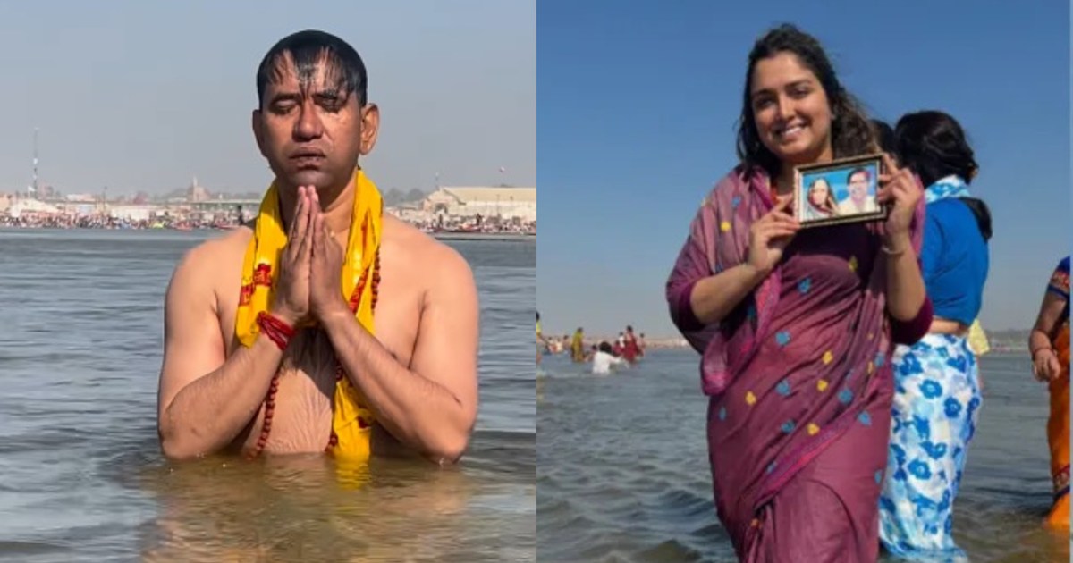 After Amrapali Dubey, now Nirahua took a dip in Prayagraj, s