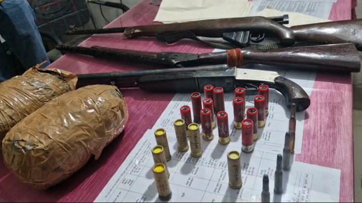 Several weapons including three rifles seized from Maner in Several weapons including three rifles seized from Maner in
