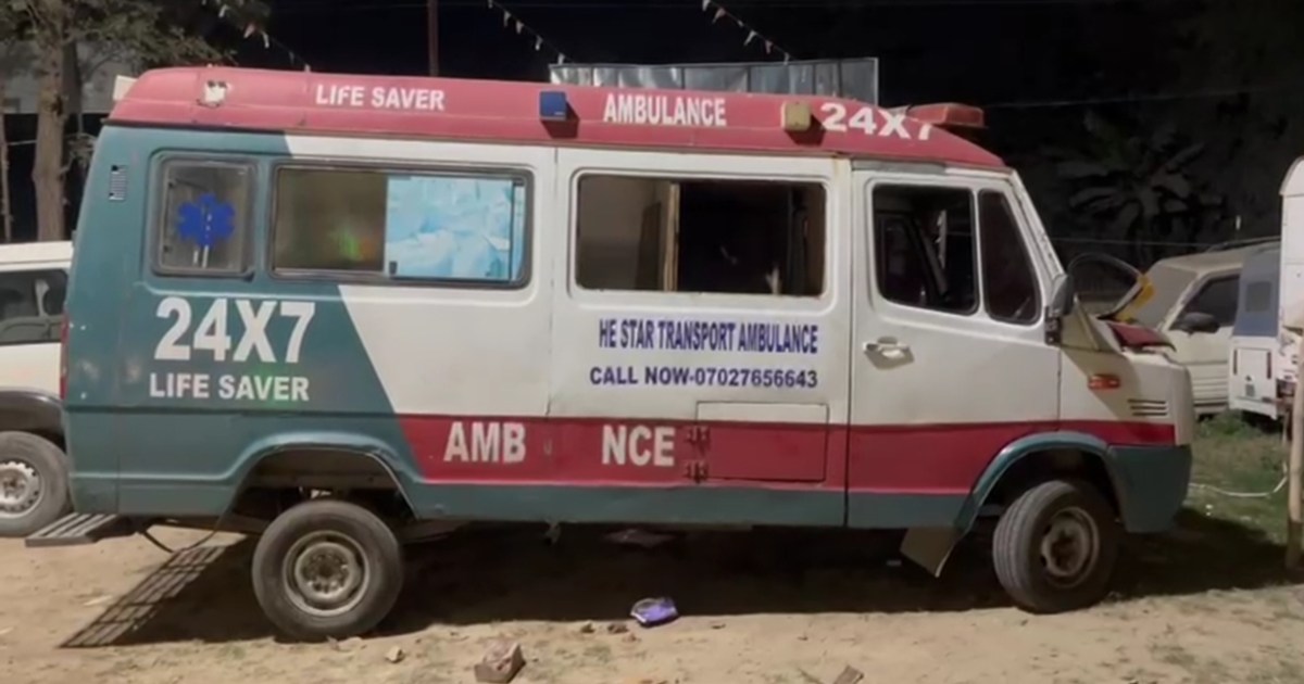 A huge amount of liquor was found in an ambulance in Patna's