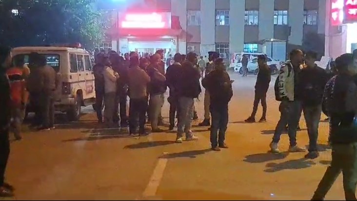 In Naubatpur, Patna, two youths walking on the roadside were