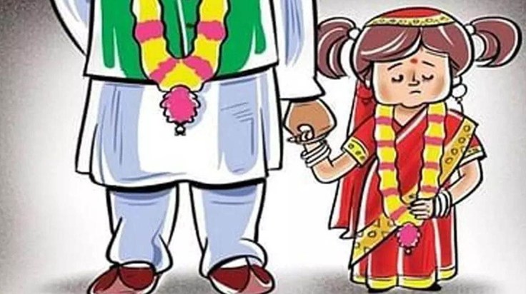 The bride is 12 and the groom is 35.