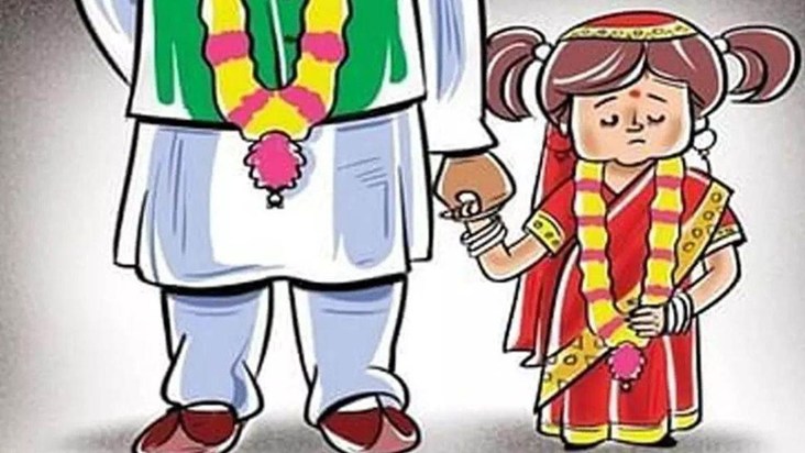 The bride is 12 and the groom is 35.