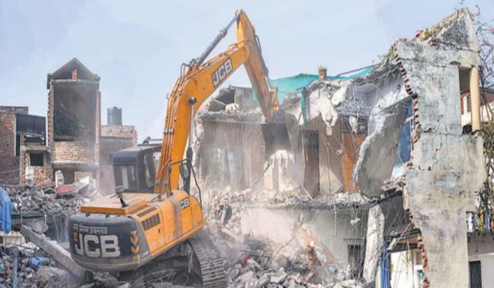 Major action taken against encroachments in Delhi.