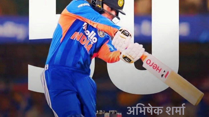 Abhishek Sharma makes 50 against New Zealand 