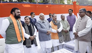 The BJP's 'new' president hosted feasts at two locations.