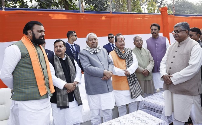 The BJP's 'new' president hosted feasts at two locations.