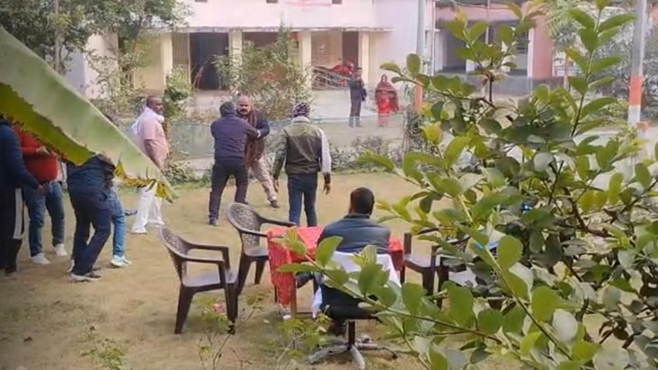 Where development was supposed to be discussed, lathicharge 