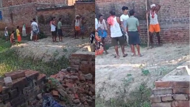 There was fierce lathi charge between two people There was fierce lathi charge between two people