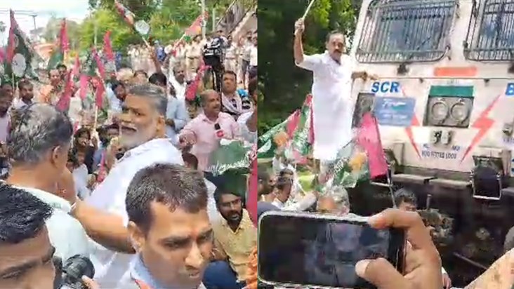  The train came on the railway track on which chanting