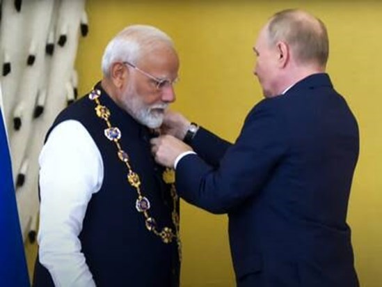 PM Modi Conferred With Russia Highest Civilian PM Modi Conferred With Russia Highest Civilian