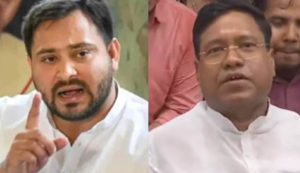 "Bangladeshi, Nepal jaise ghuspaithiyon ke farji voteron se Tejaswi Yadav jeetna chahte hain chunav, Mantri Santosh Suman ne Tejaswi ko jungle raj ka yuvaraj bataya..."