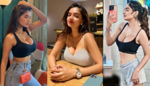 Entertainment News: Stylish Look mein airport pahunchi Anushka Sen, paps ko diye... VIDEO Viral...