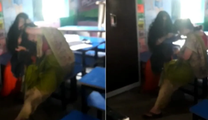 Sitamadhi me "kaksha me clash" : Head Master aur shikshika me hui ladai, baal khinch-khinch kar maara... Adhikari ko laga di phatkaar.