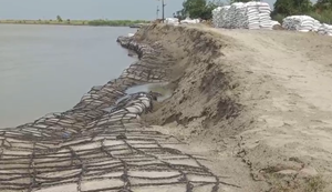 Bihar Flood : Yogapatti mein Gandak nadi ke kataav se logon mein dehshat, Vidhayak ne jal sansadhan vibhag ko lagai phatkar.