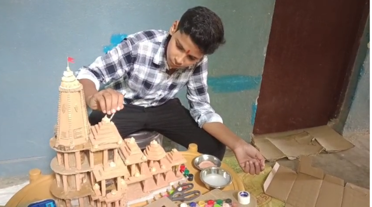 Bihar ka 7 saal ka chhatra ne banaya Ram Mandir ka model, PM